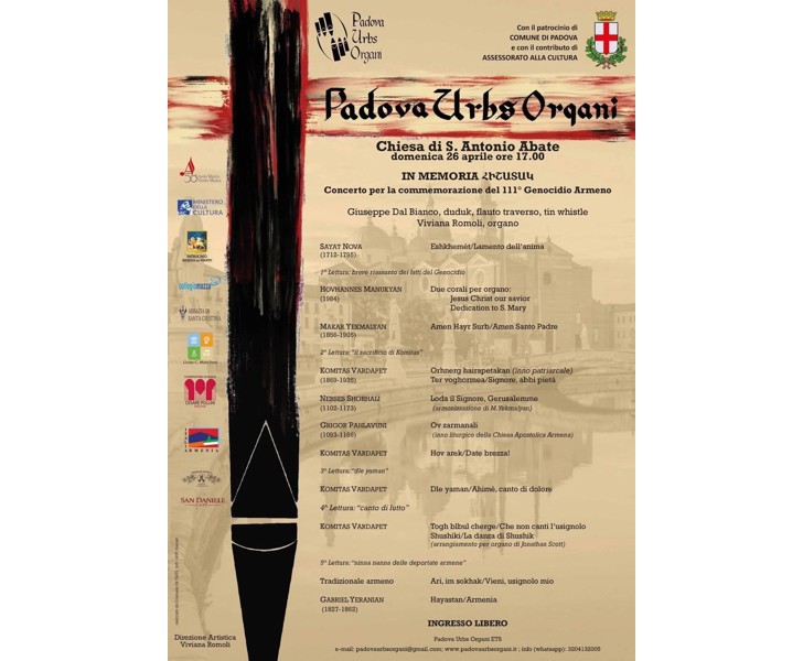 In Memoria Հիշատակ - Concerto per la commemorazione del 111° Genocidio Armeno