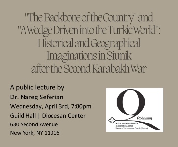 An upcoming lecture on a timely and important topic by Dr. Nareg Seferian