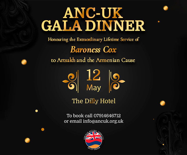 ANC-UK Gala Dinner - Honouring the extraordinary lifetime service of Baroness Cox to Artsakh and the Armenian Cause.