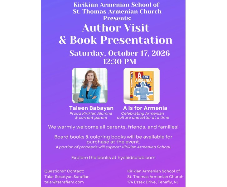Author Visit & Book Presentation - A Is for Armenia