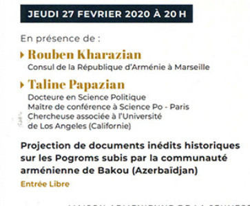 Commémoration du 30ème anniversaire des Pogroms de Bakou