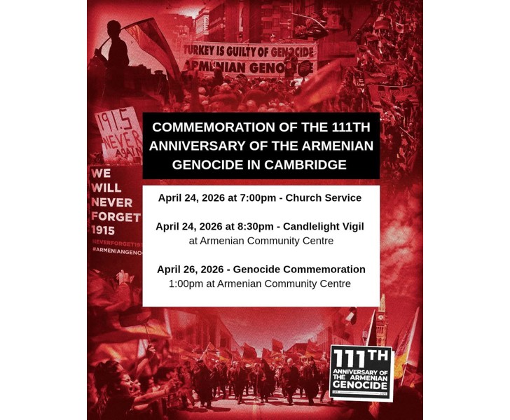 Commemoration of the 111th Anniversary of the Armenian Genocide in Cambridge
