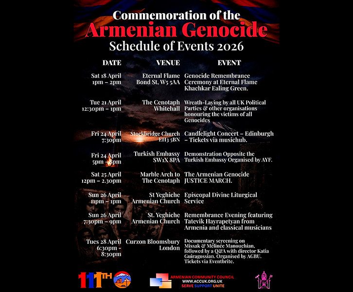 Commemoration of the 111th Anniversary of the Armenian Genocide in the UK