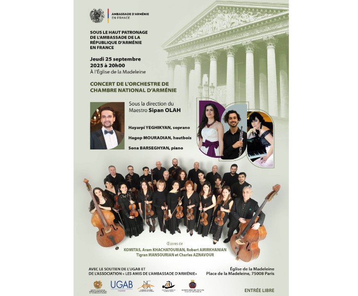 Concert de l’Orchestre National de Chambre d’Arménie à l’Église de la Madeleine 