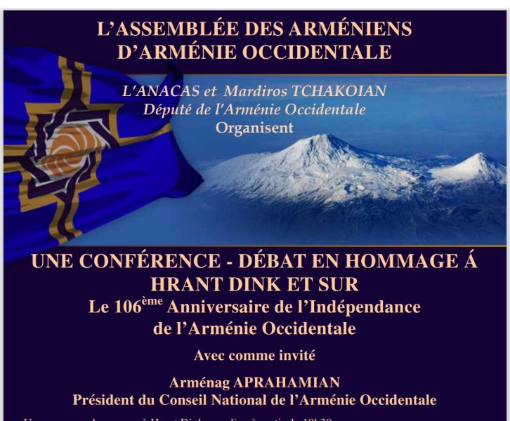 Conférence-débat en hommage à Hrant Dink et sur le 106e anniversaire de l’indépendance de l’Arménie occidentale