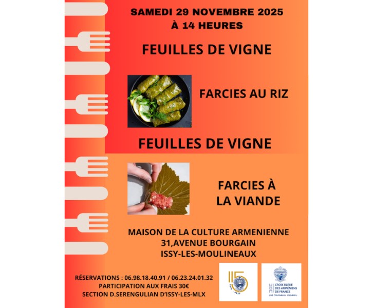 Cours de cuisine : feuilles de vigne