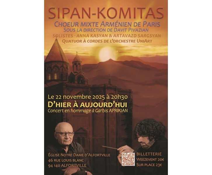 D’hier à aujourd’hui – Concert hommage à son ancien chef Garbis Aprikian