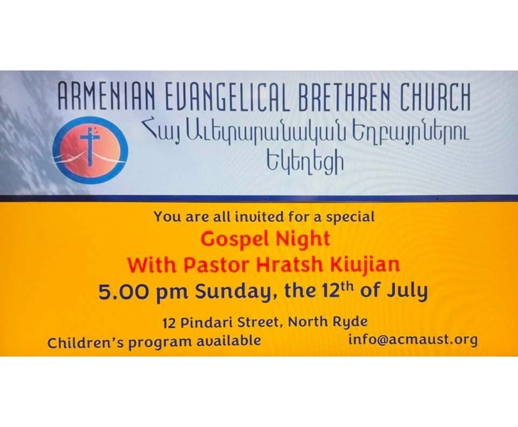 Gospel Night with Pastor Hratsh Kiujian