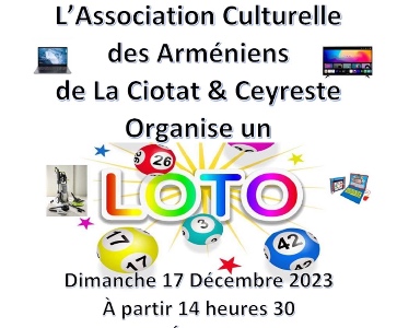 Grand Loto des Arméniens de La Ciotat et de Ceyreste