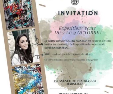Exposition/ vente des œuvres de Sarah SARKISSIAN