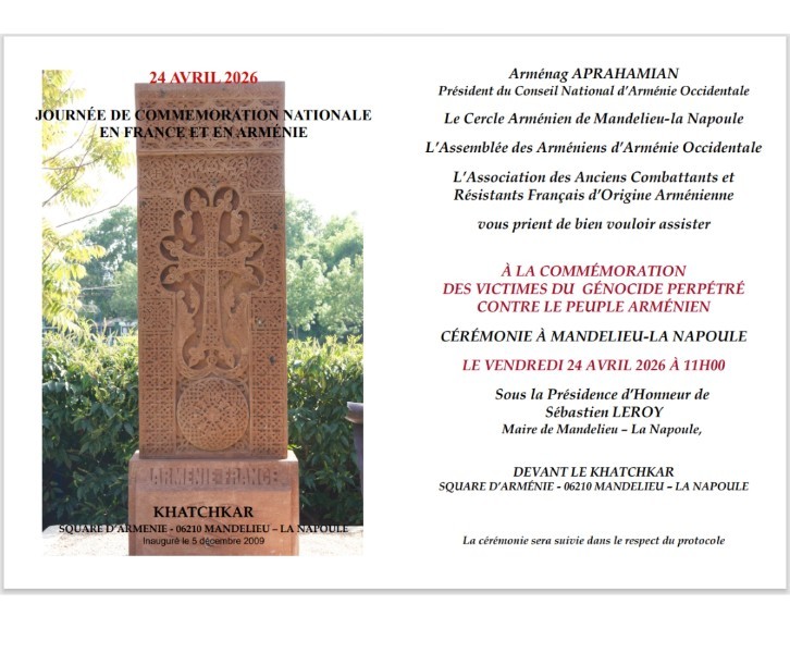 Commémoration des victimes du génocide perpétré contre le peuple arménien