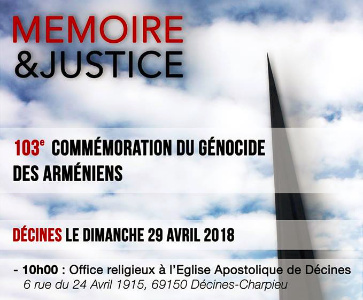 Mémoire & Justice: 103e Commémoration du Génocide des Arméniens