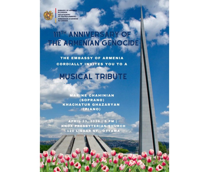 Musical Tribute - 111th Anniversary of the Armenian Genocide