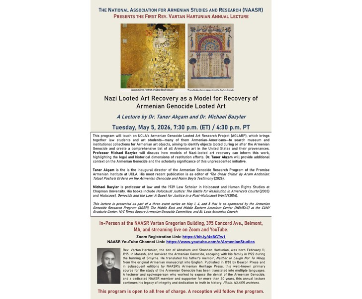 Nazi Looted Art Recovery as a Model for Recovery of Armenian Genocide Looted Art