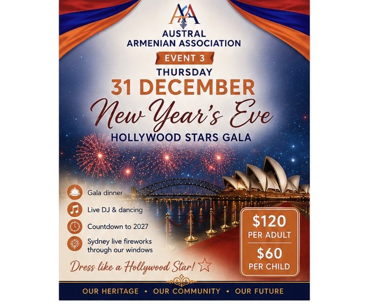 New Year's Eve 31st December Hollywood Stars Gala Event $120/adult $60/student