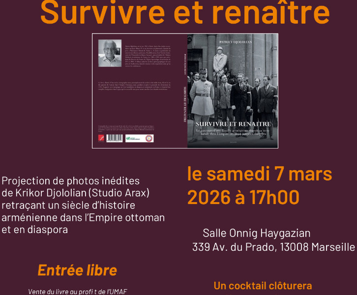 Présentation du livre de Patrice Djololian: Survivre et Renaître