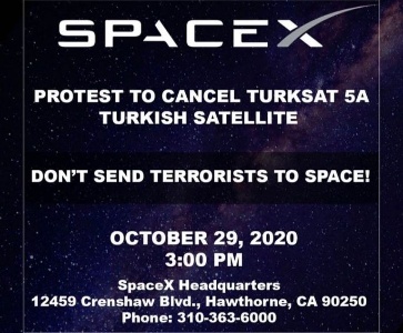 Protest to cancel Turksat 5A Turkish Satellite