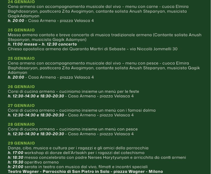 Settimana dell'Artsakh a Milano