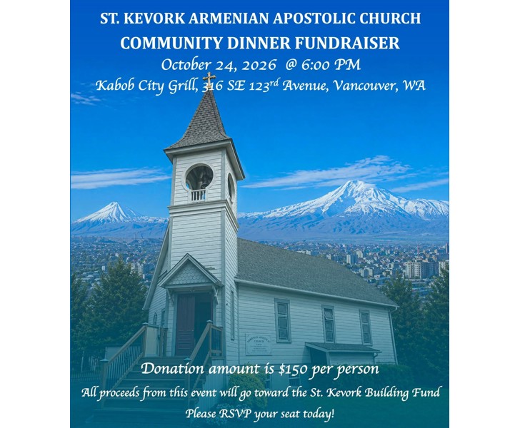 St. Kevork Armenian Apostolic Church Community Dinner Fundraiser