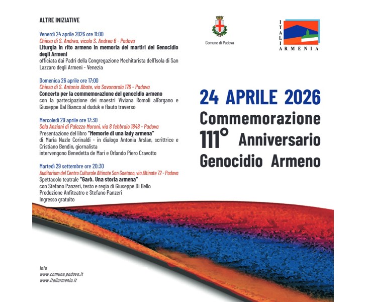 Commemorazione 111° Anniversario Genocidio Armeno