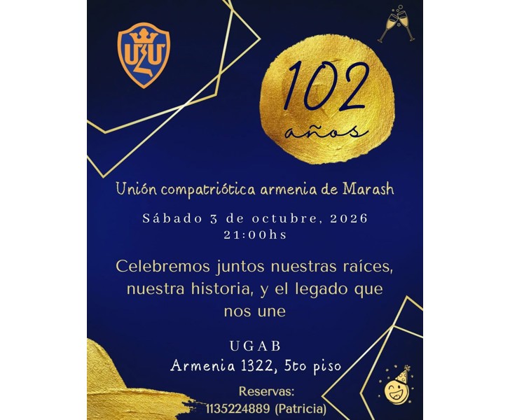 102 años - Unión compatriόtica armenia de Marash